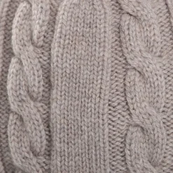 BERRETTO BEIGE A trecce in cashmere