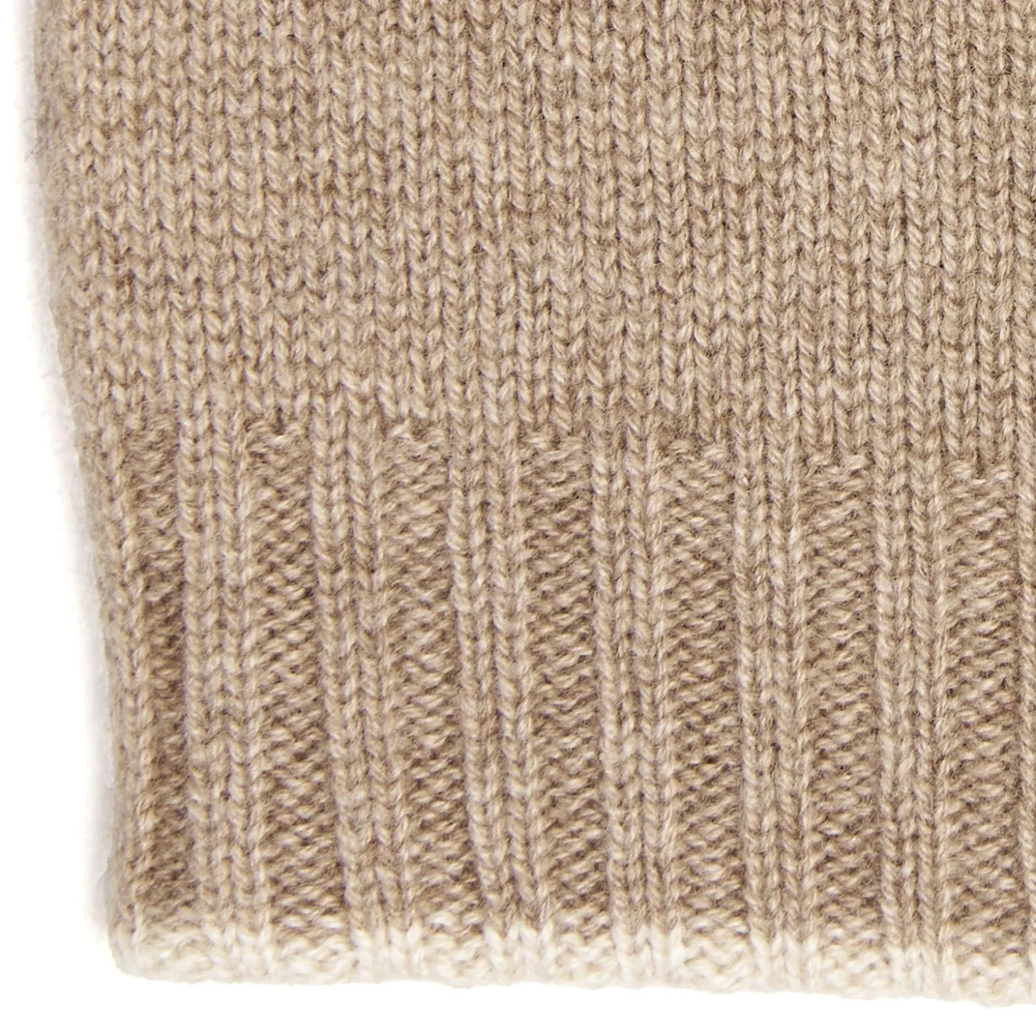 BERRETTO BICOLORE BIANCO E CAMMELLO In cashmere