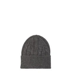 BERRETTO GRIGIO SCURO A trecce in cashmere