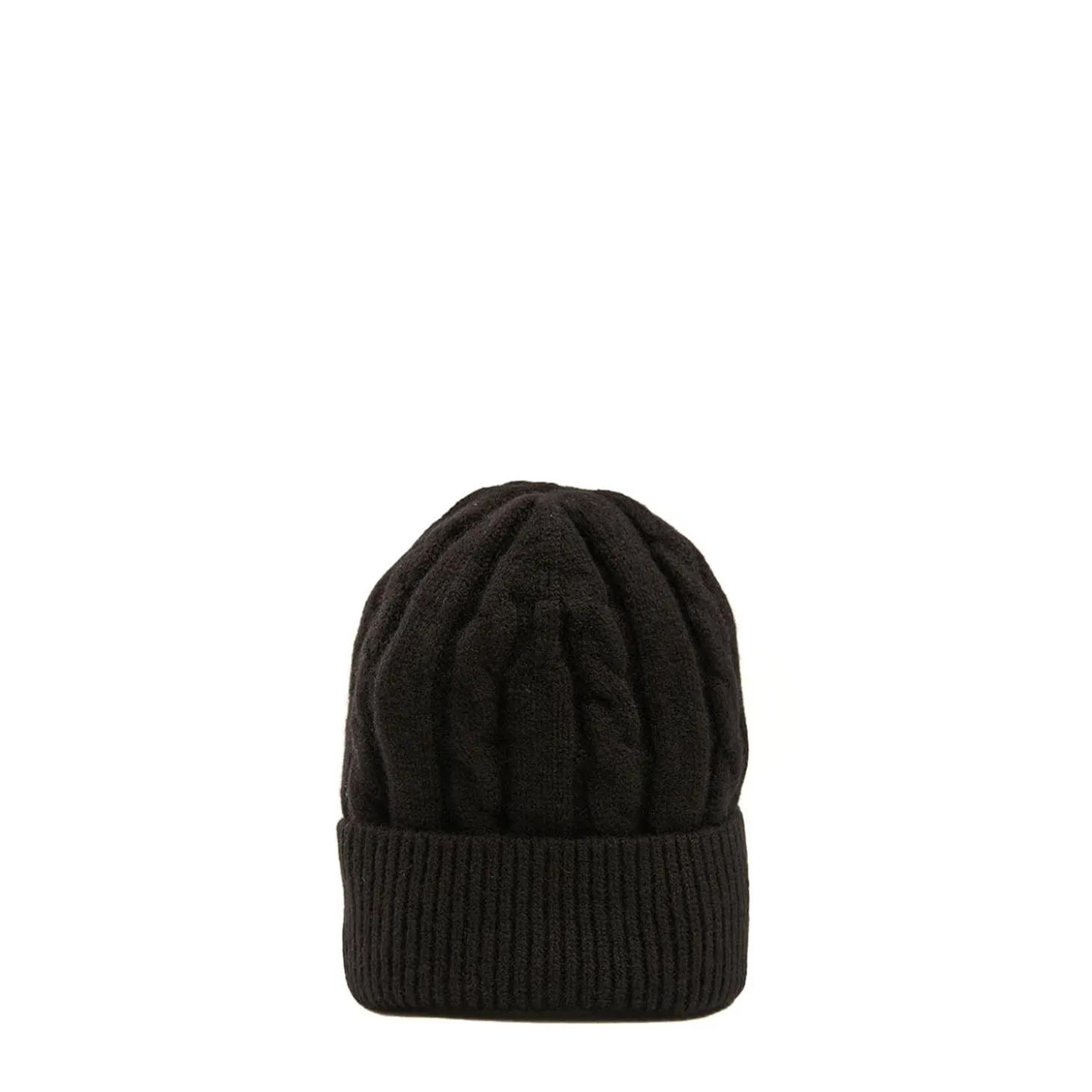 BERRETTO NERO A trecce in cashmere