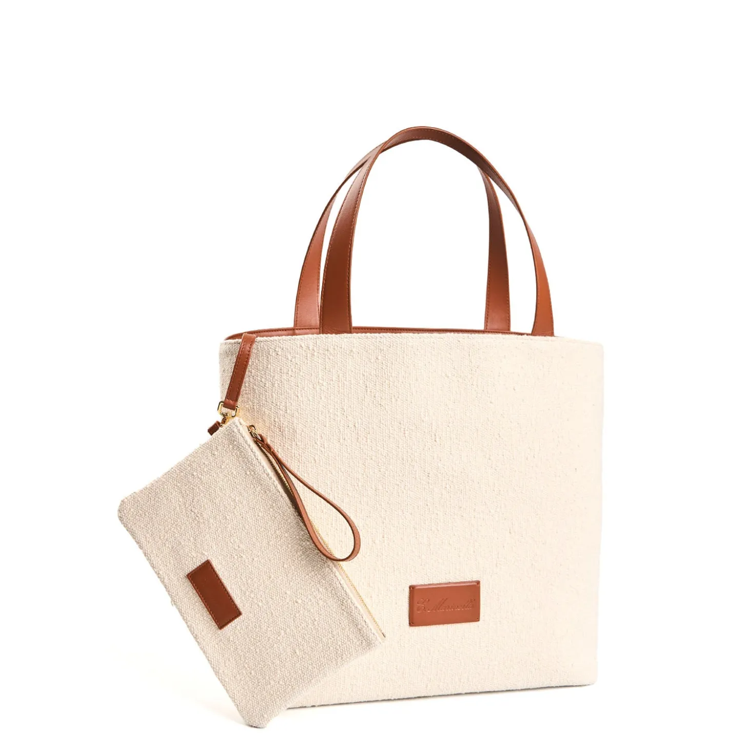 BORSA BEACH In canvas e pelle liscia