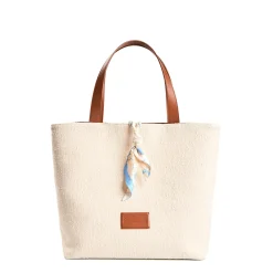 BORSA BEACH In canvas e pelle liscia