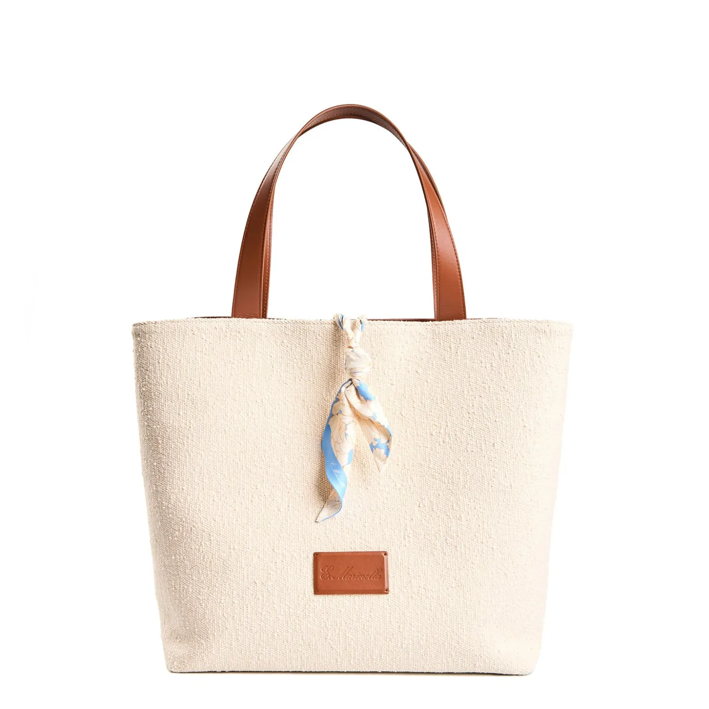 BORSA BEACH In canvas e pelle liscia
