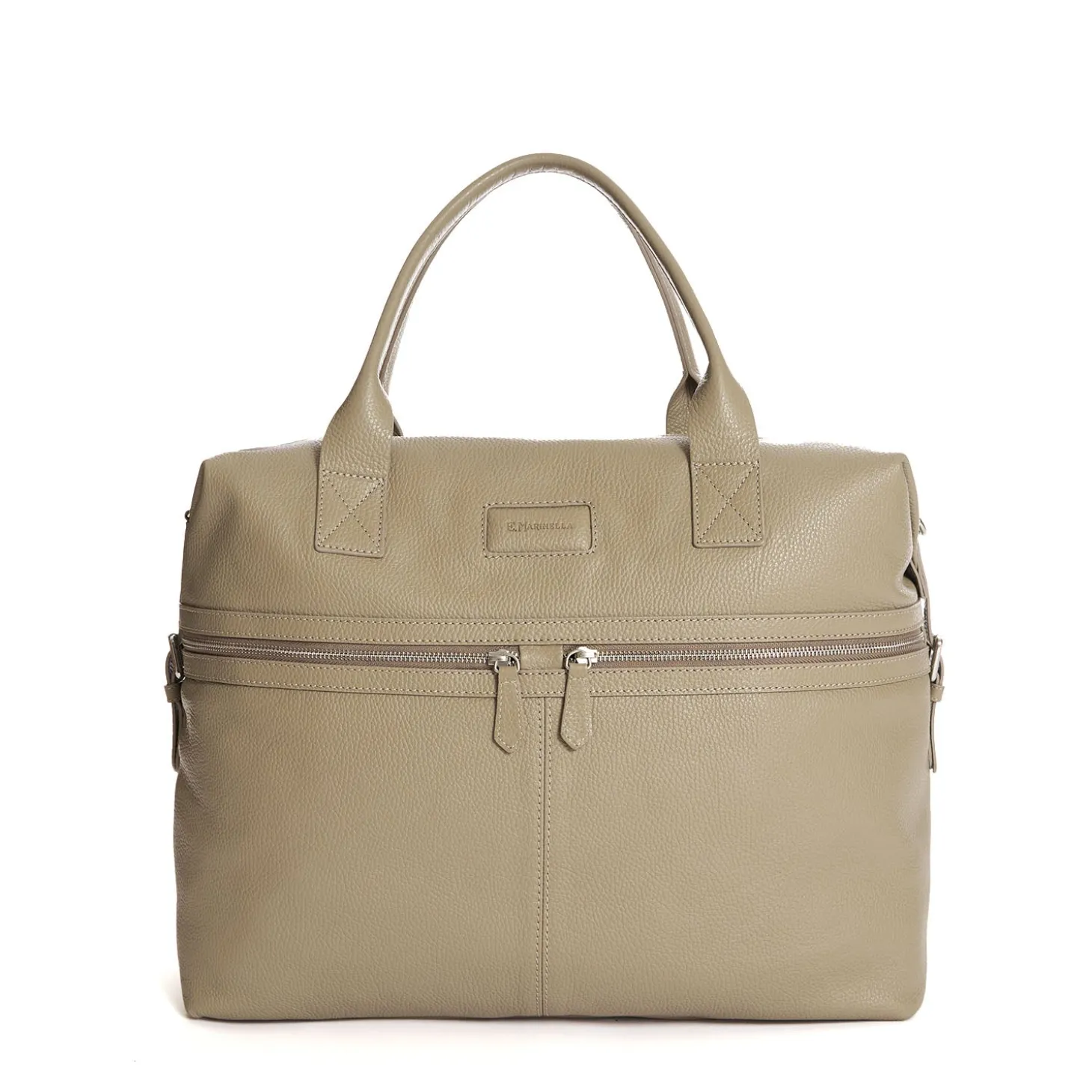 BORSA DA VIAGGIO BEIGE In pelle martellata