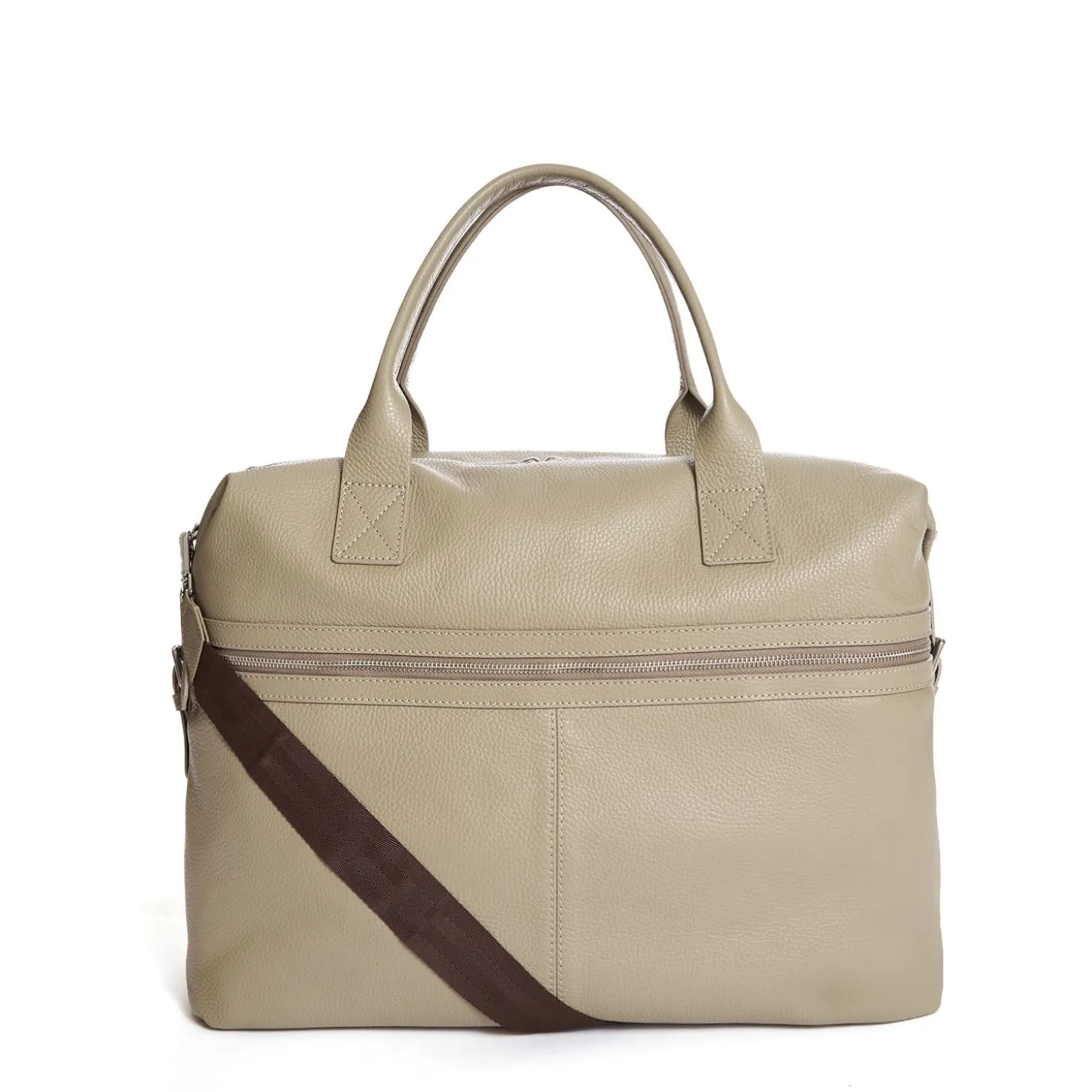 BORSA DA VIAGGIO BEIGE In pelle martellata