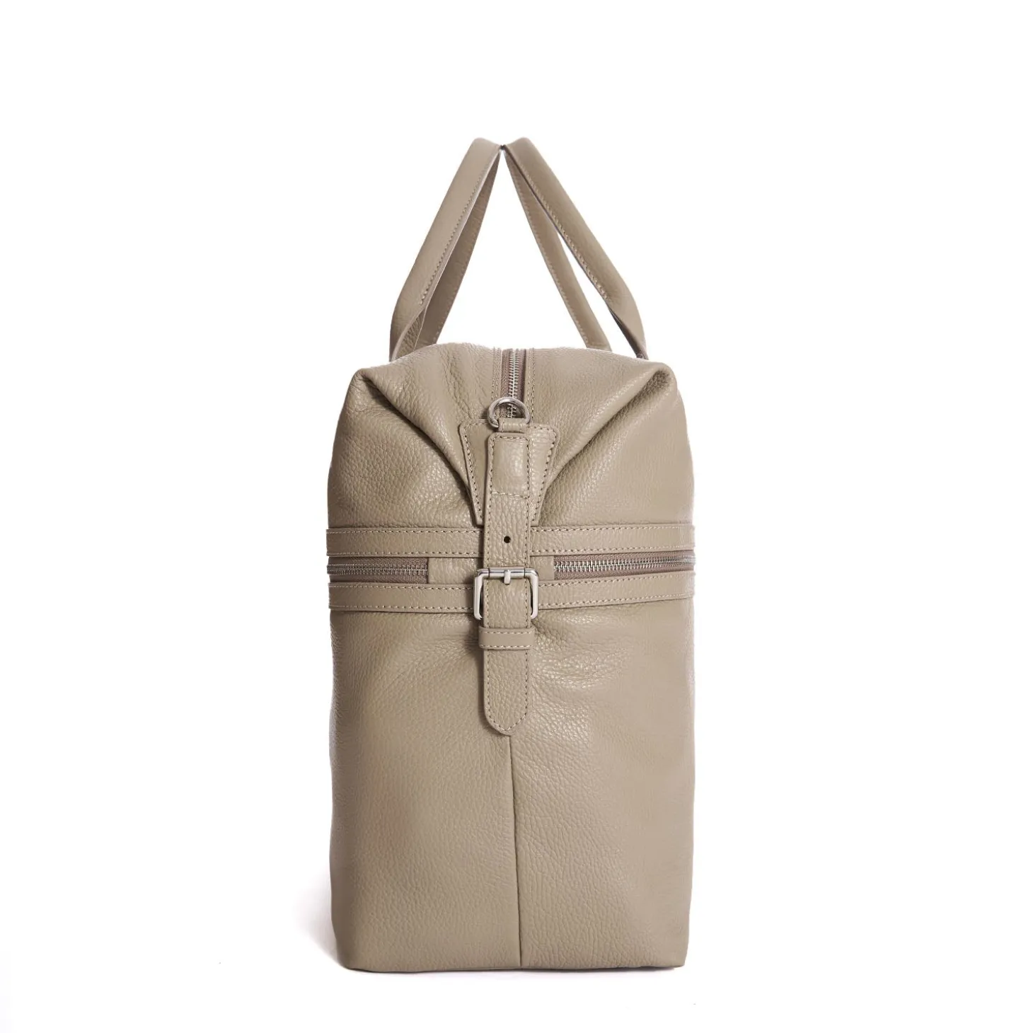 BORSA DA VIAGGIO BEIGE In pelle martellata
