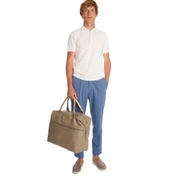 BORSA DA VIAGGIO BEIGE In pelle martellata