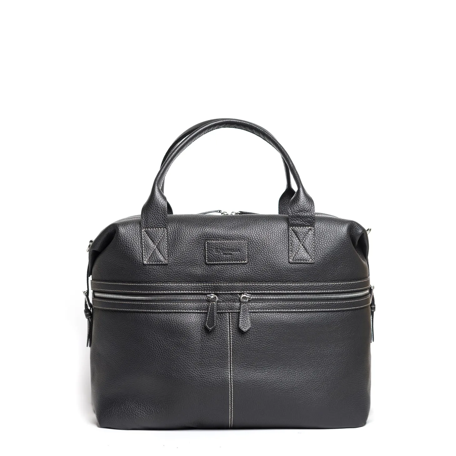 BORSA DA VIAGGIO NERA In pelle martellata