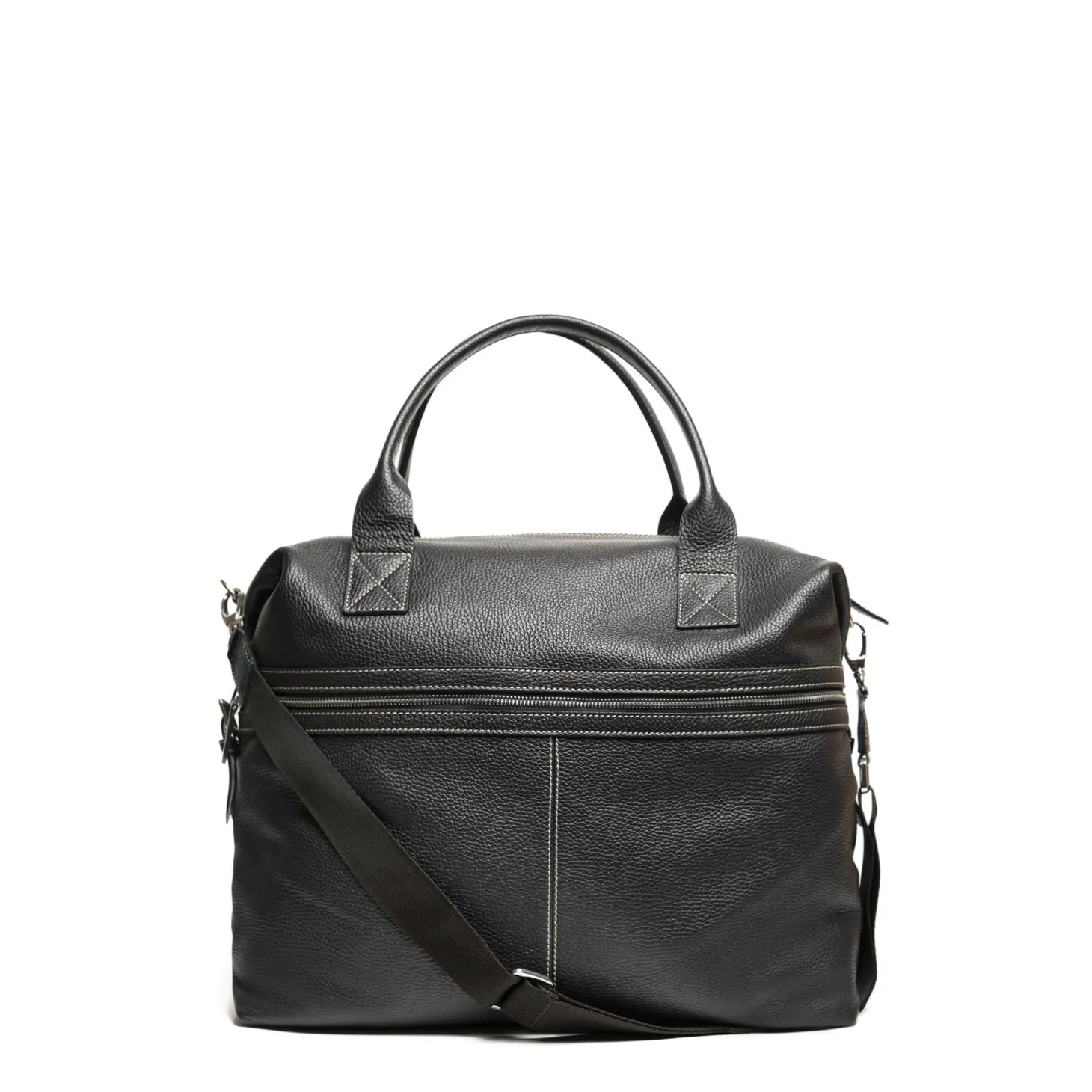 BORSA DA VIAGGIO NERA In pelle martellata