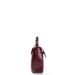 BORSA MINI CLEO BORDEUAUX Stampa coccodrillo