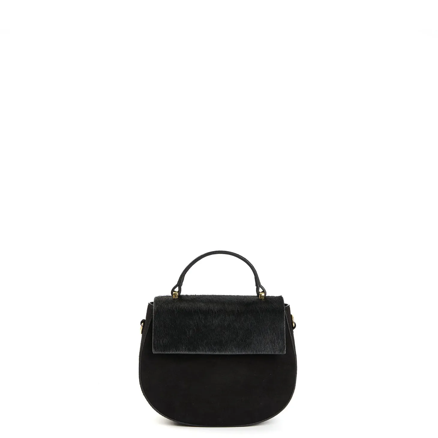 BORSA MINI CLEO NERA In camoscio e cavallino