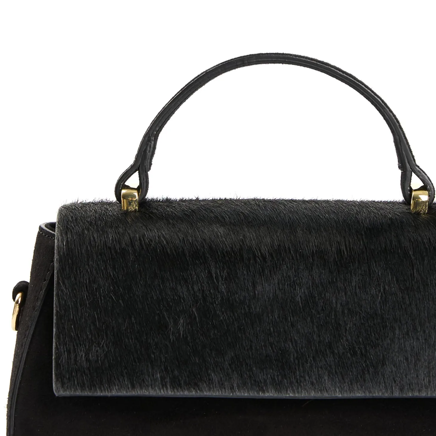 BORSA MINI CLEO NERA In camoscio e cavallino