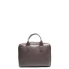 BORSA PORTA PC MARRONE SCURO In pelle martellata