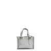 BORSA SHOPPING MINI AZZURRO POLVERE In pelle martellata