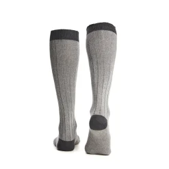 CALZE LUNGHE BICOLORE GRIGIO CHIARO E SCURO IN COTONE Tinta unita