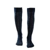 CALZE LUNGHE BLU SCURO IN COTONE Microfantasia fiore