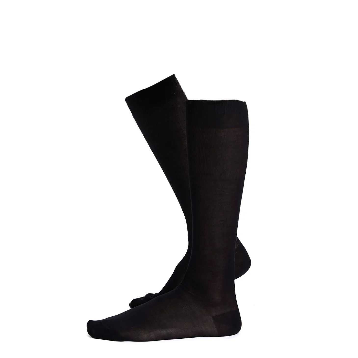 CALZINO LUNGO NERO In filo di scozia