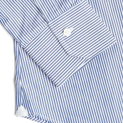 CAMICIA CLASSICA A RIGHE BIANCO E BLU SLIM In cotone popeline