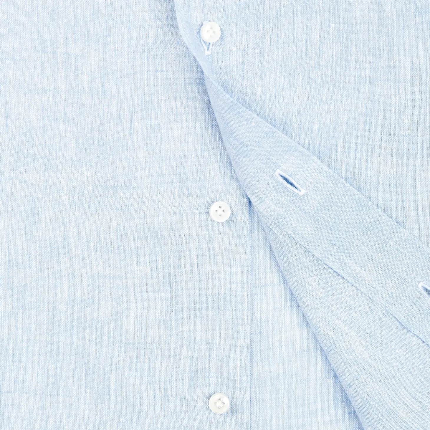 CAMICIA IN LINO AZZURRA Con bottoni in madreperla