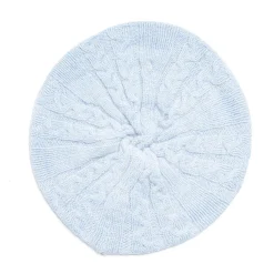 CAPPELLO BASCO A TRECCE AZZURRO In cashmere