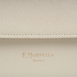 CLUTCH BAG BEIGE In pelle bottolata