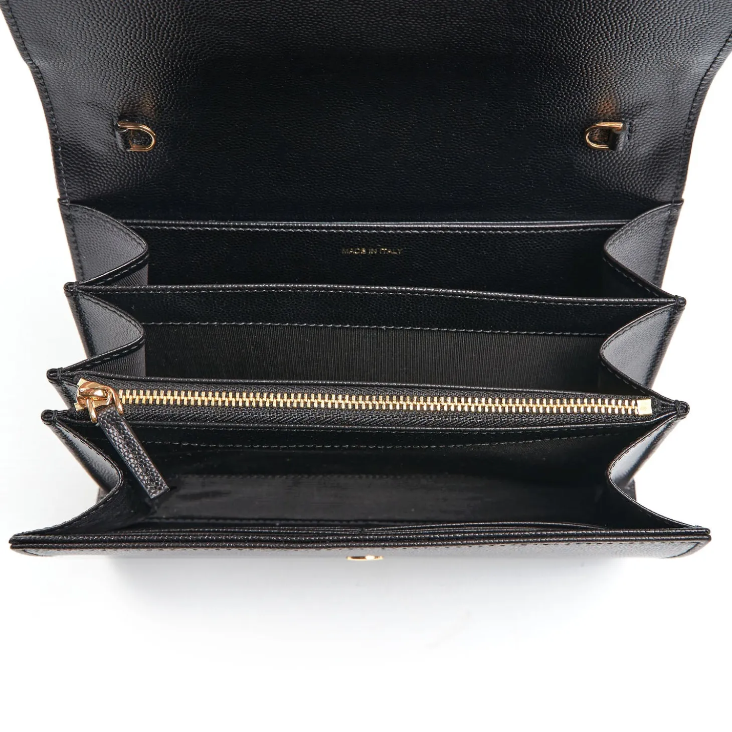 CLUTCH BAG NERA In pelle bottolata