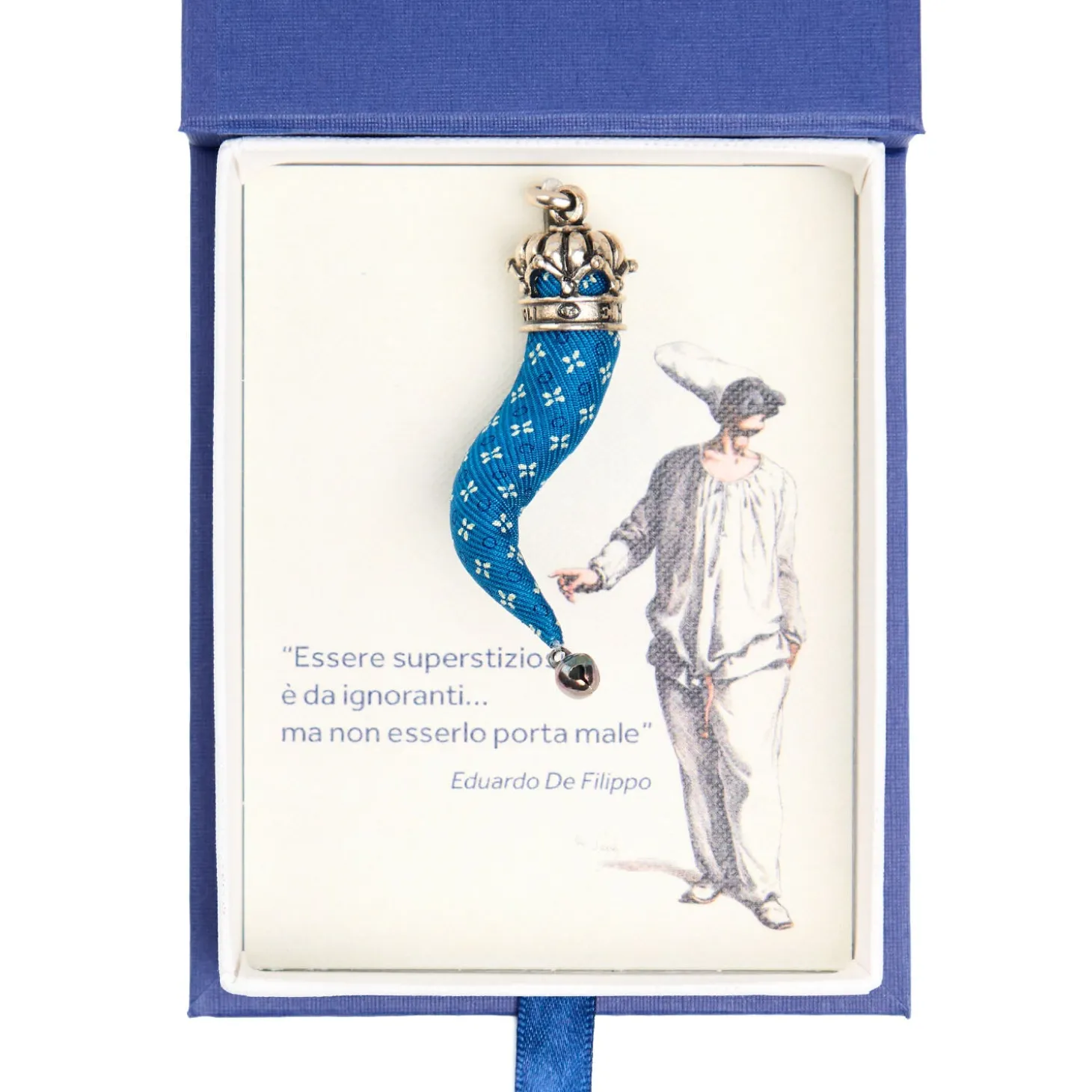 CORNETTO BLUETTE In seta e argento