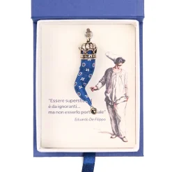 CORNETTO BLU In seta e argento