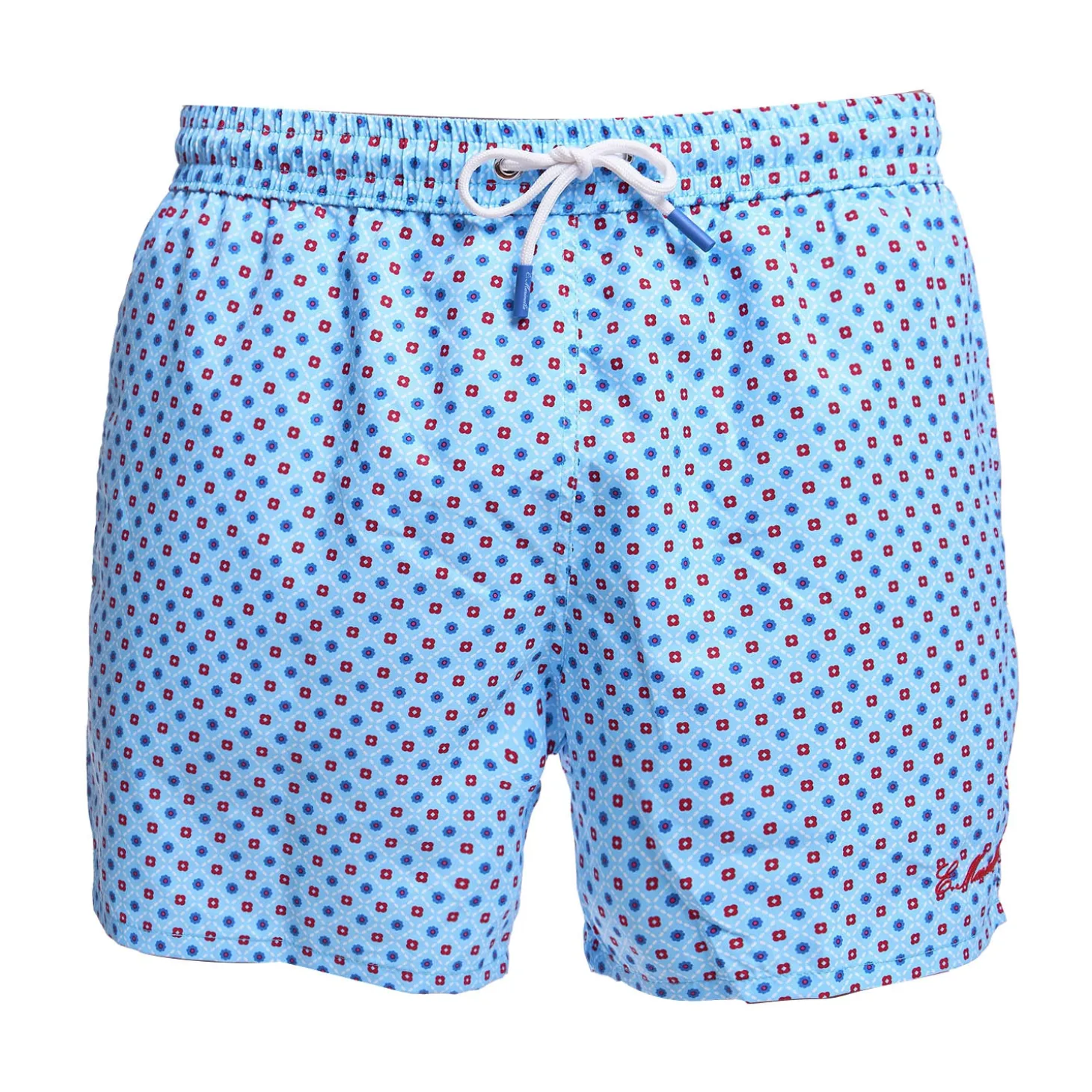 COSTUME DA BAGNO AZZURRO Microfantasia fiore