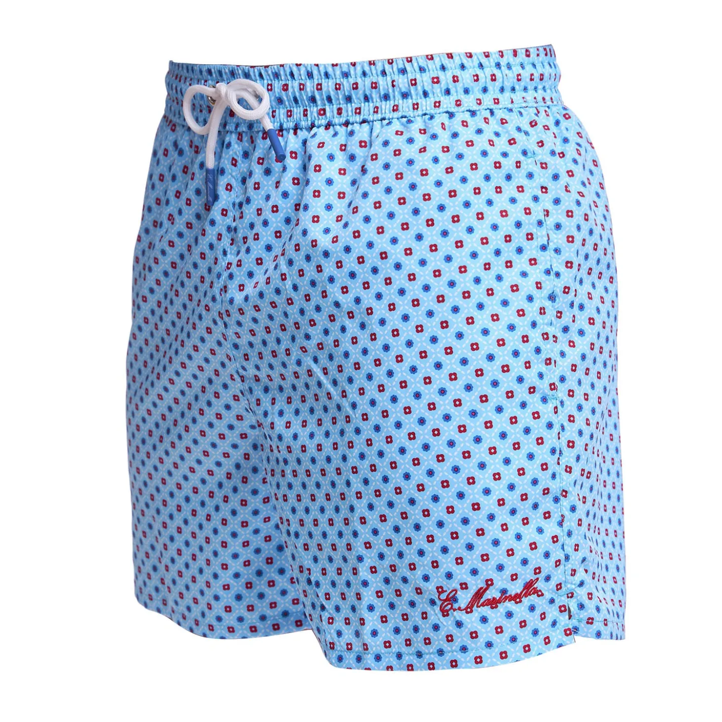 COSTUME DA BAGNO AZZURRO Microfantasia fiore