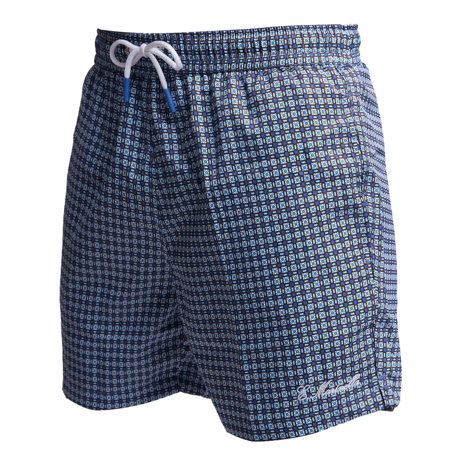 COSTUME DA BAGNO BLU Microfantasia fiore