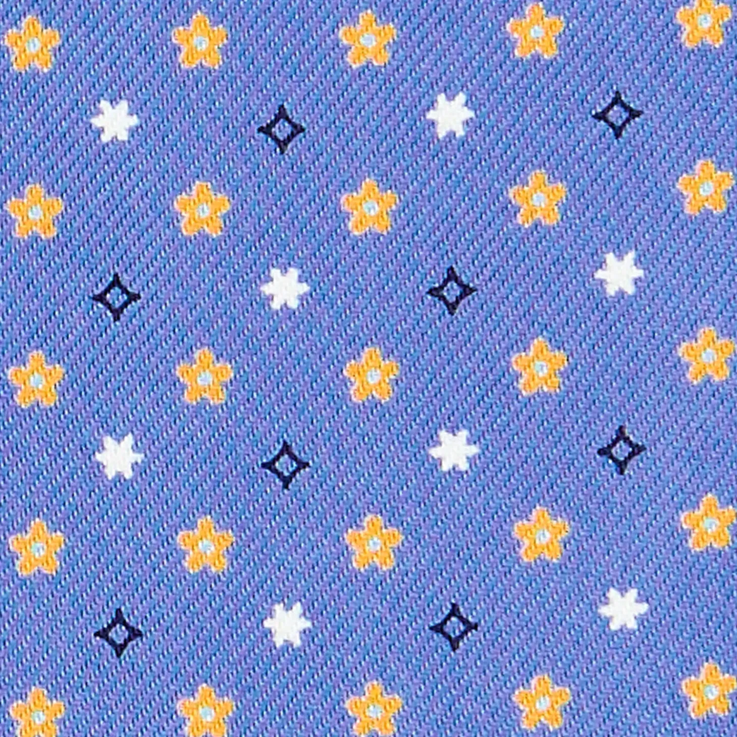 CRAVATTA ASCOT IN SETA AZZURRO POLVERE Microfantasia fiore