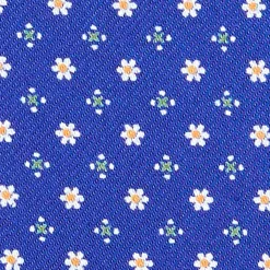 CRAVATTA ASCOT IN SETA BLUETTE Microfantasia fiore