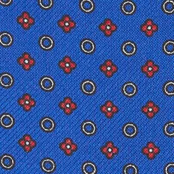 CRAVATTA ASCOT IN SETA BLUETTE Microfantasia fiore
