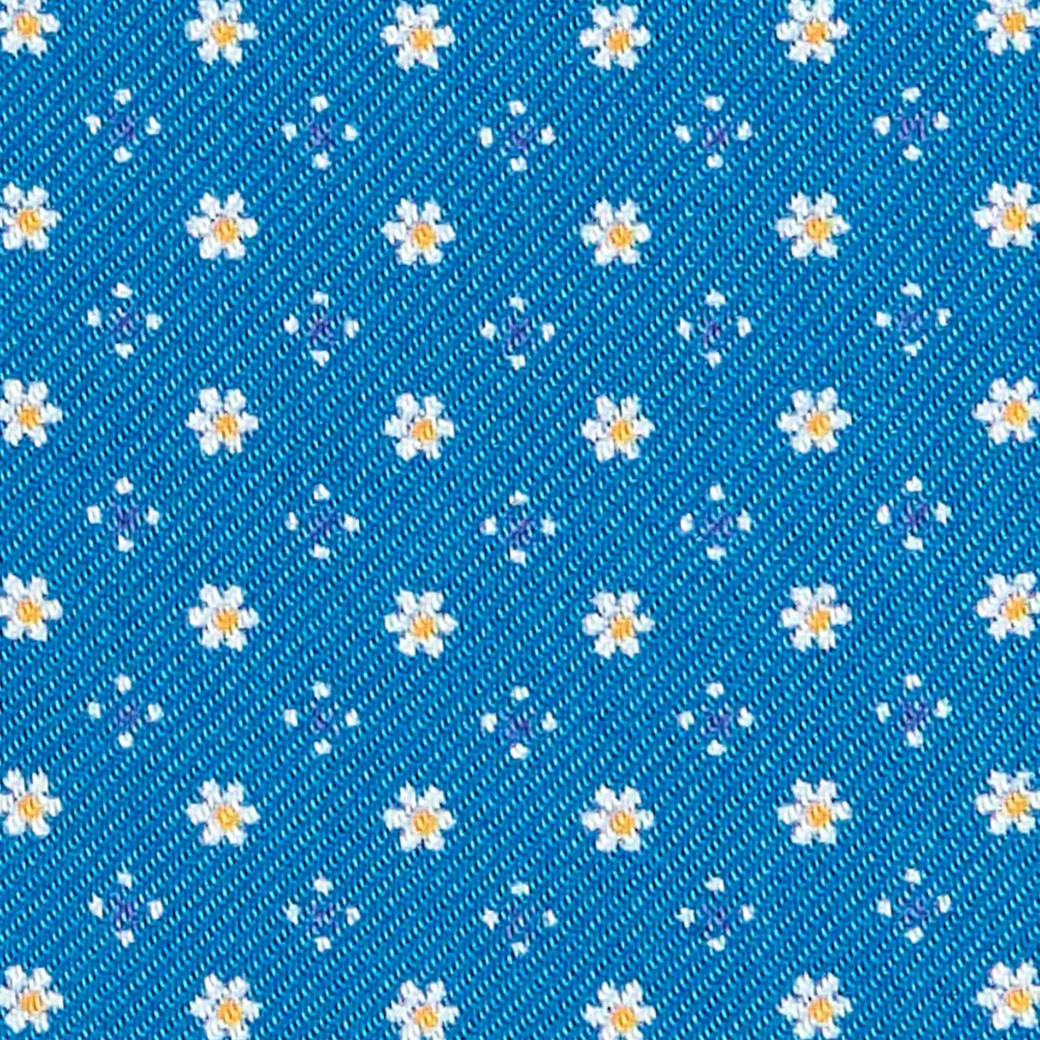 CRAVATTA ASCOT IN SETA BLU MEDIO Microfantasia fiore