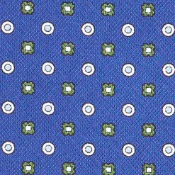 CRAVATTA ASCOT IN SETA BLU Microfantasia fiore