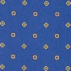 CRAVATTA ASCOT IN SETA BLU Microfantasia fiore