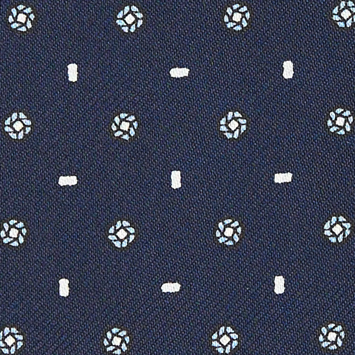 CRAVATTA ASCOT IN SETA BLU SCURO Microfantasia fiore