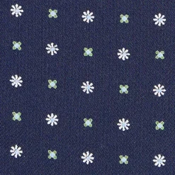 CRAVATTA ASCOT IN SETA BLU SCURO Microfantasia fiore
