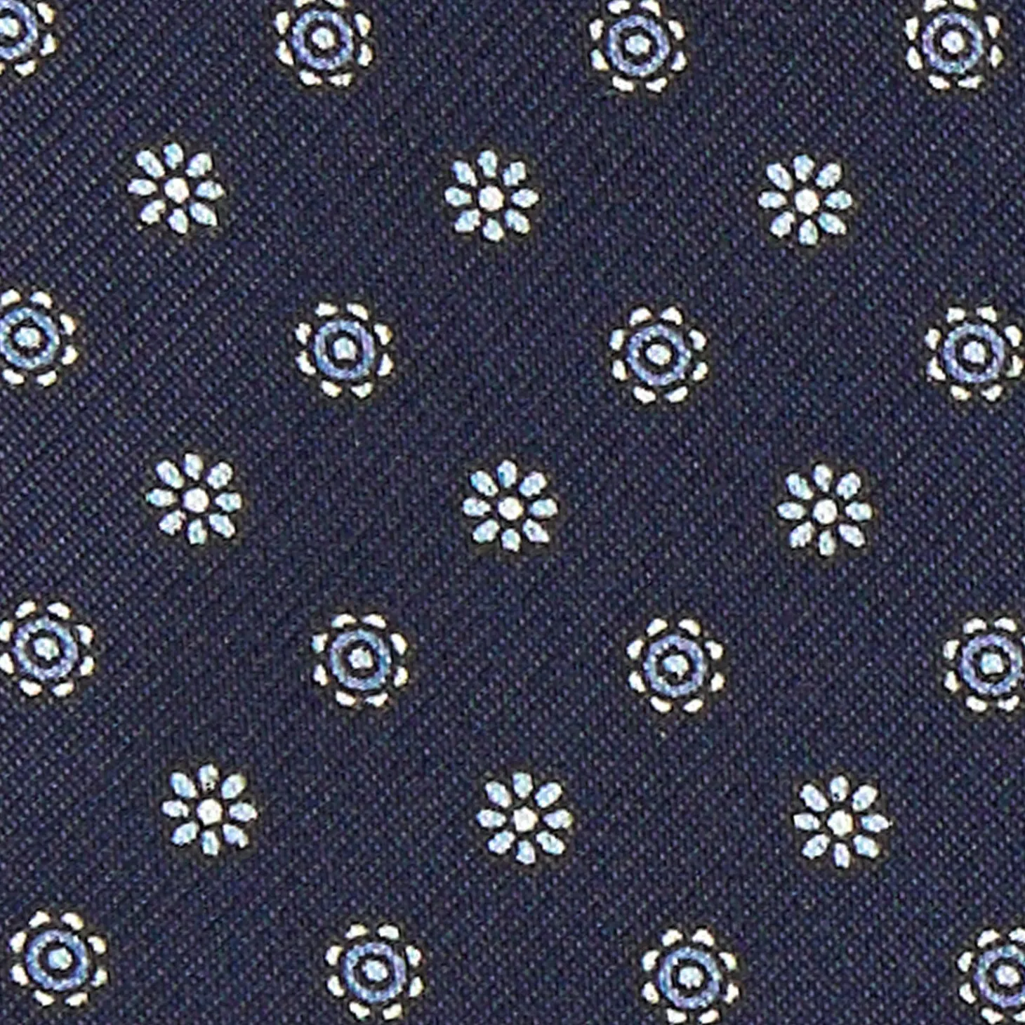 CRAVATTA ASCOT IN SETA BLU SCURO Microfantasia fiore