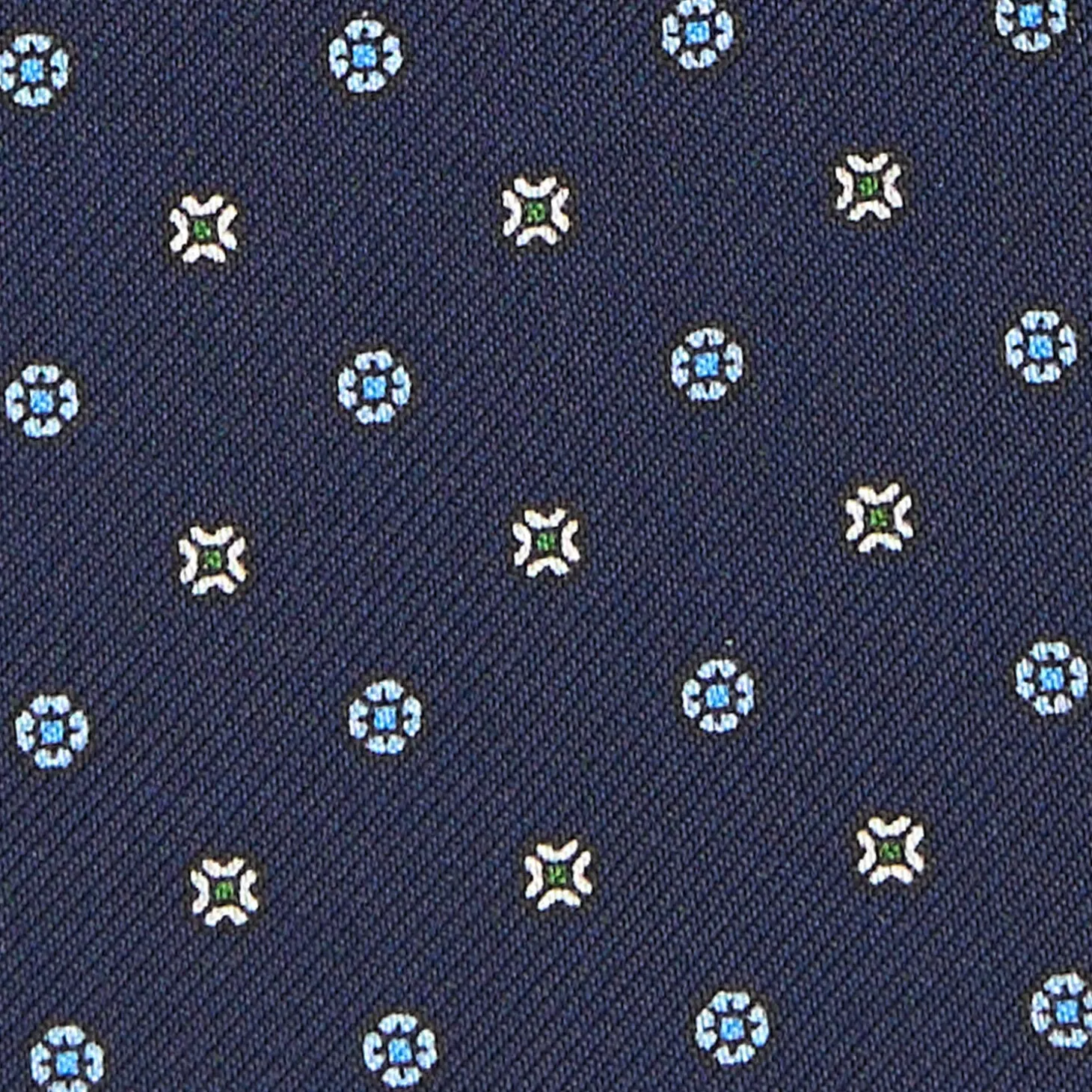 CRAVATTA ASCOT IN SETA BLU SCURO Microfantasia fiore