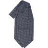CRAVATTA ASCOT IN SETA BLU SCURO Microfantasia fiore