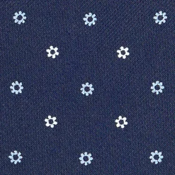 CRAVATTA ASCOT IN SETA BLU SCURO Microfantasia fiore