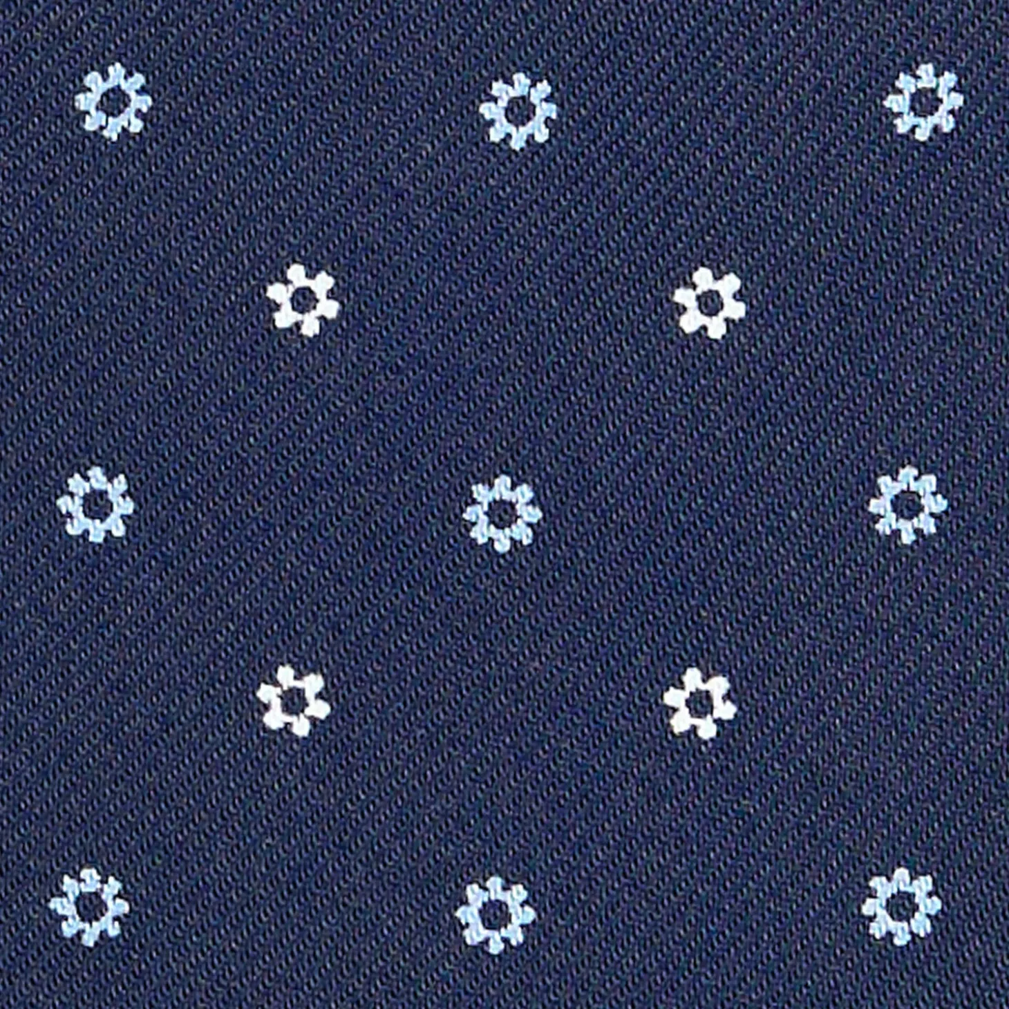 CRAVATTA ASCOT IN SETA BLU SCURO Microfantasia fiore