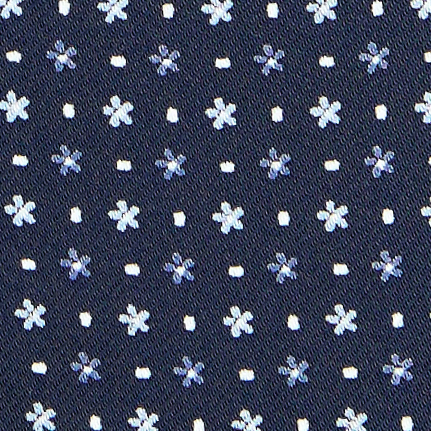 CRAVATTA ASCOT IN SETA BLU SCURO Microfantasia fiore