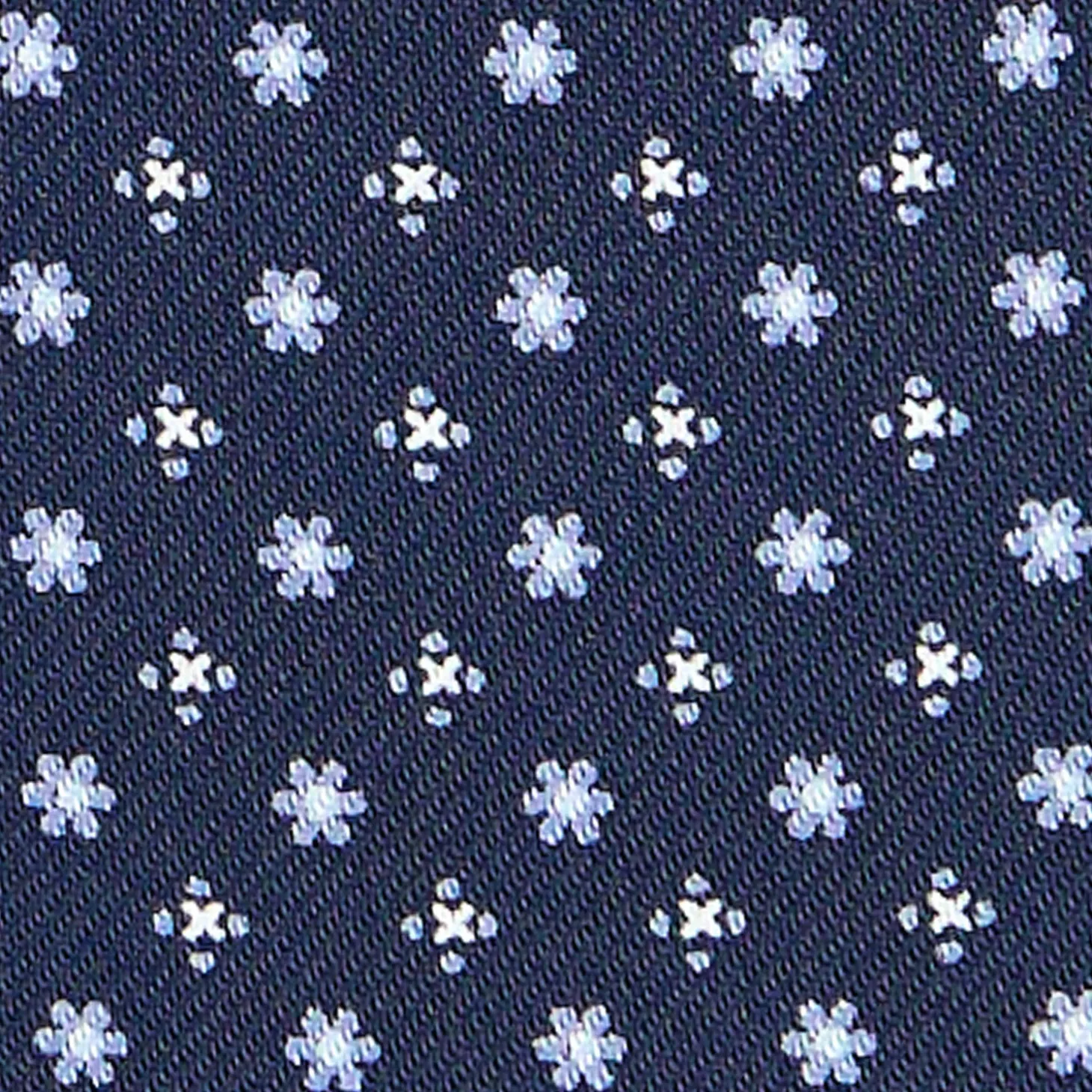 CRAVATTA ASCOT IN SETA BLU SCURO Microfantasia fiore