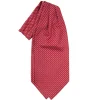 CRAVATTA ASCOT IN SETA BLU SCURO Microfantasia fiore