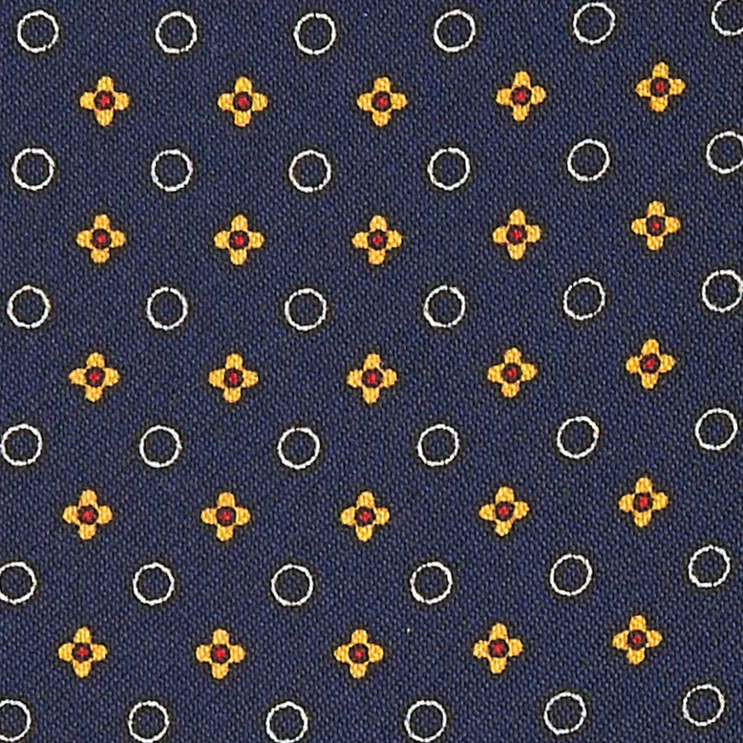 CRAVATTA ASCOT IN SETA BLU SCURO Microfantasia fiore