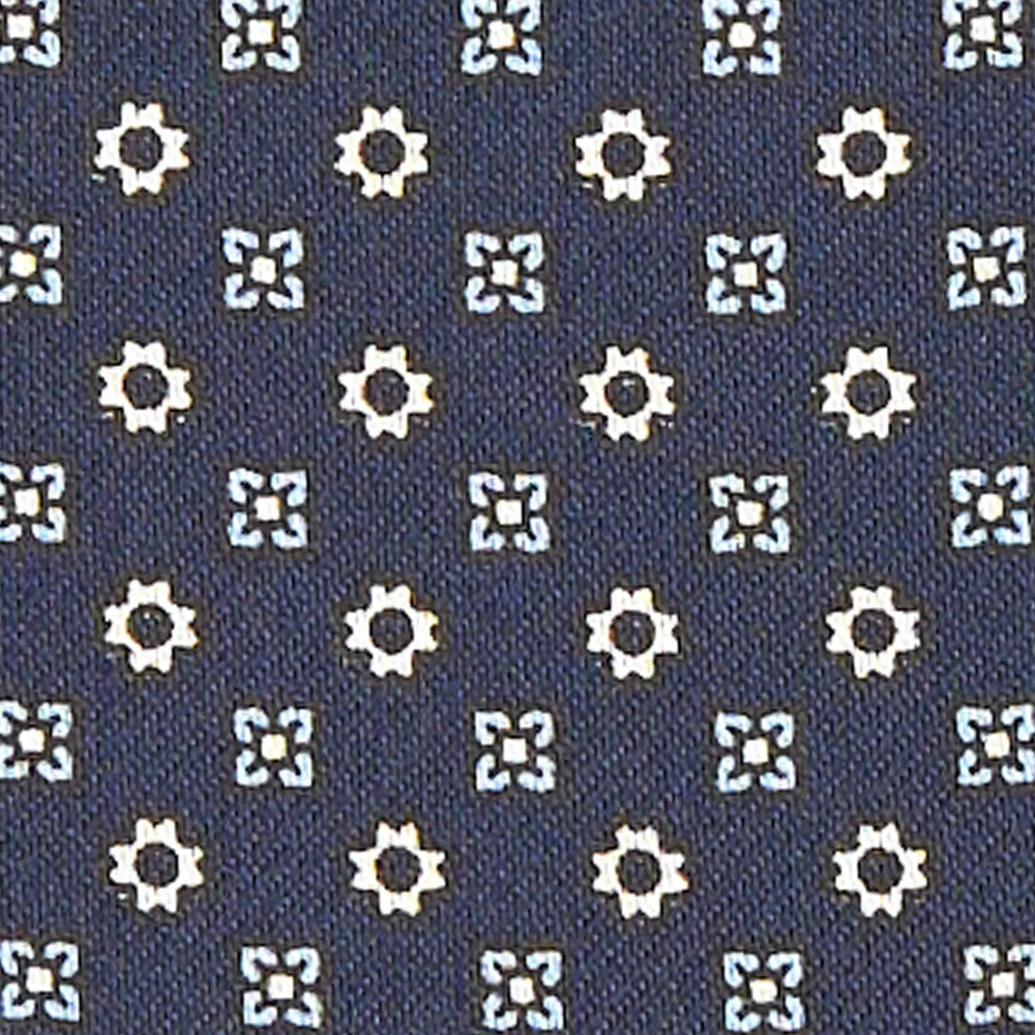 CRAVATTA ASCOT IN SETA BLU SCURO Microfantasia fiore