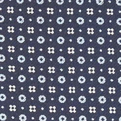 CRAVATTA ASCOT IN SETA BLU SCURO Microfantasia fiore